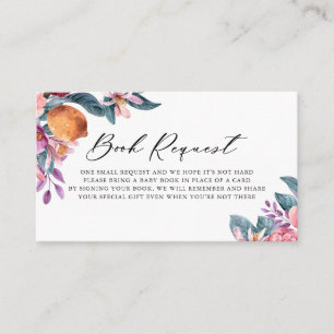 Botanical Oranges Baby Shower Book Request Card