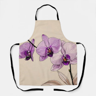 Botanical Orchid Elegant Apron