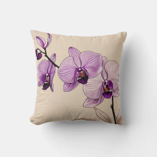 Botanical Orchid Elegant Cushion