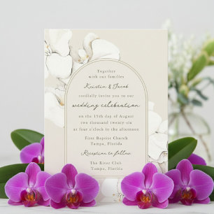 Botanical Orchid Floral Digital Wedding Invitation