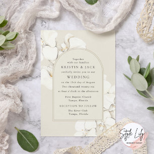Botanical Orchid Floral Digital Wedding Invitation