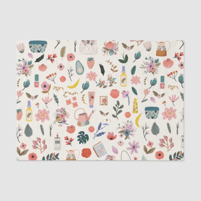 Botanical Organic Beauty Nature Pattern   Tissue Paper (Front)