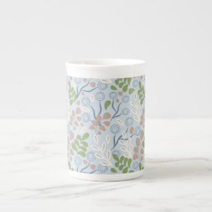 Botanical organic shapes bone china mug
