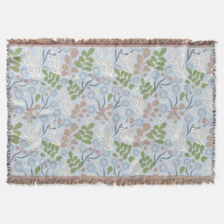 Botanical organic shapes throw blanket
