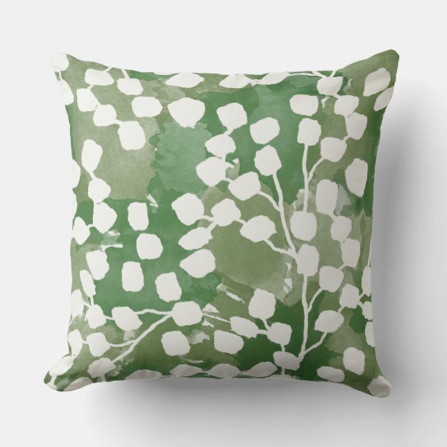 Botanical Outdoor Pillow, Green Cushion (Front)