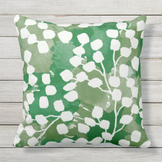 Botanical Outdoor Pillow, Green Cushion