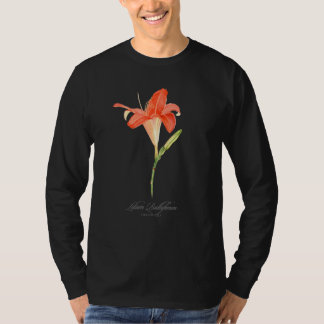 Botanical Painting Of Orange Lily For Flower T-Shirt
