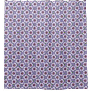 Botanical Pale Blue Geranium Flower on any Colour Shower Curtain