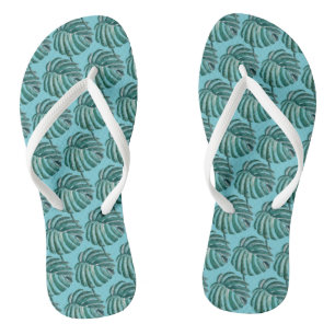 Botanical Palm Tree Print Thongs