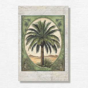 Botanical Palm Tree Vintage Ephemera 5 Decoupage Tissue Paper