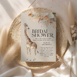 Botanical pampas grass giraffe bridal shower invitation<br><div class="desc">Botanical pampas grass dried botanical modern rustic terracotta natural summer giraffe safari script elegant stylish bridal shower design</div>