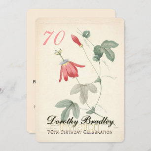 Botanical Passiflora 70th Birthday Invitation