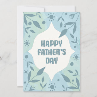 Botanical Pastel Blue and Green Father's Day Card 