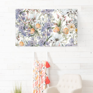 Botanical pastel colours wildflower summer floral banner