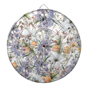 Botanical pastel colours wildflower summer floral dartboard