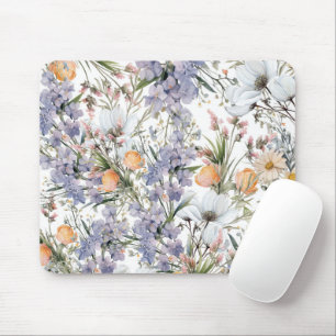 Botanical pastel colours wildflower summer floral mouse pad