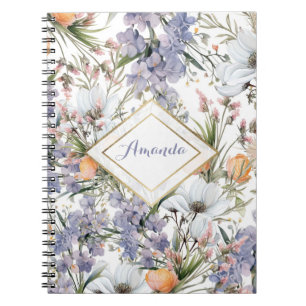 Botanical pastel colours wildflower summer floral notebook