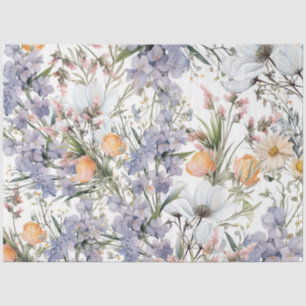 Botanical pastel colours wildflower summer floral tissue paper