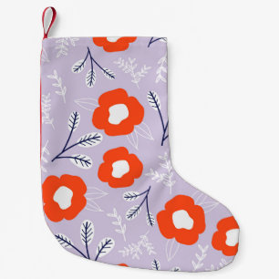 Botanical Pastel Pink: Floral Pattern Small Christmas Stocking