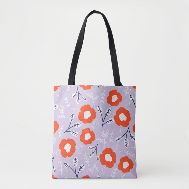Botanical Pastel Pink: Floral Pattern Tote Bag (Front)