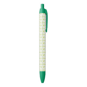 botanical pattern black ink pen
