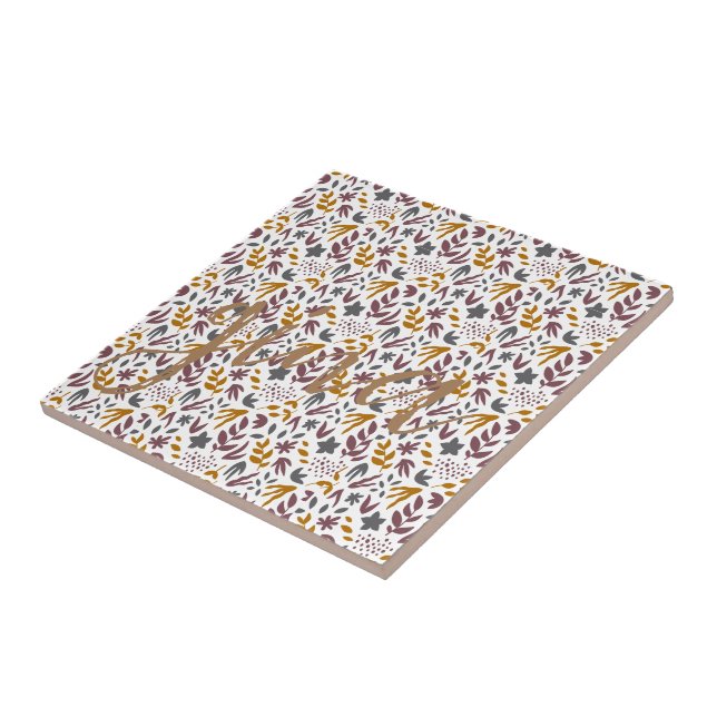 Botanical Pattern Customise Ceramic Tile (Side)