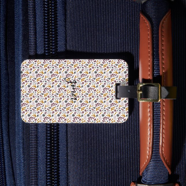 Botanical Pattern Customise Luggage Tag (Front Insitu 4)