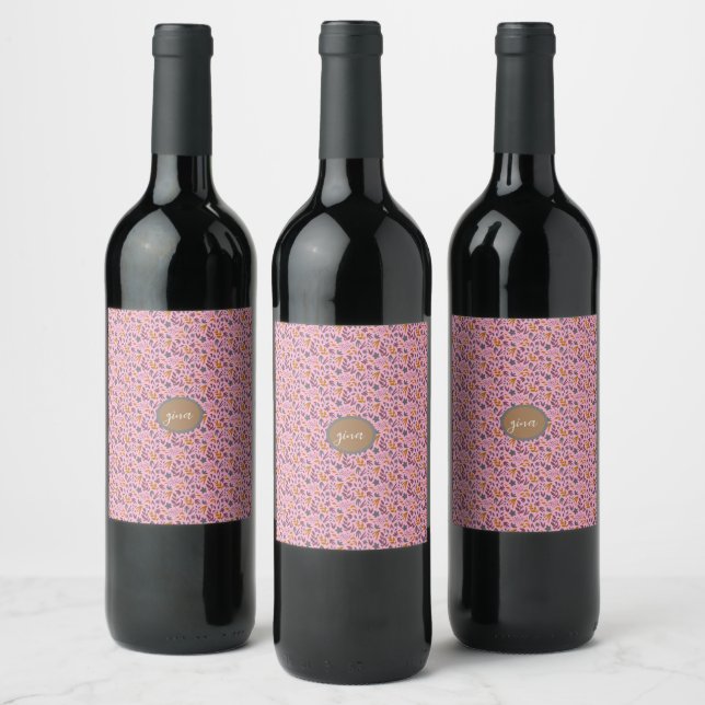 Botanical Pattern Customise Wine Label (Bottles)