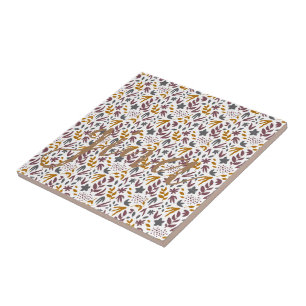 Botanical Pattern Customize Ceramic Tile