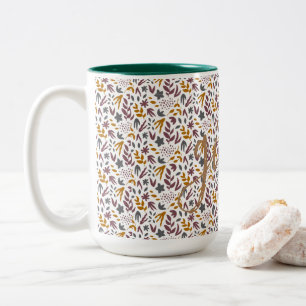Botanical Pattern Customize Two-Tone Coffee Mug