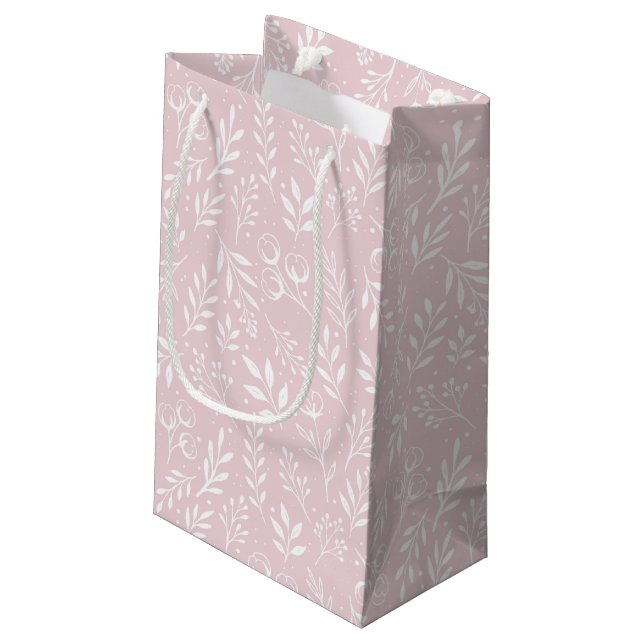 Botanical Pattern Light Pink - Gift Bag (Back Angled)