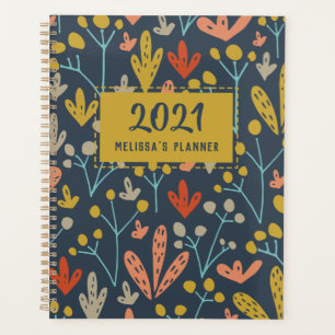 Botanical Pattern Modern Personalised Year Planner