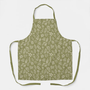 Botanical Pattern Olive Green - Apron