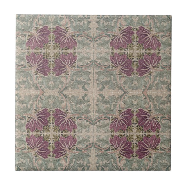 Botanical Pattern - William Morris Ceramic Tile (Front)