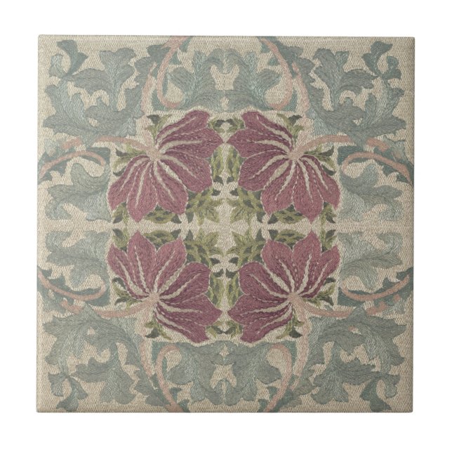 Botanical Pattern - William Morris Ceramic Tile (Front)