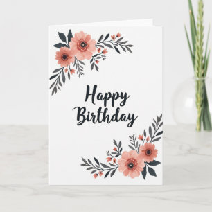 Botanical Peach Blossom Card