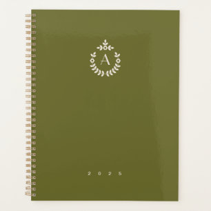 Botanical Pendant Crest Monogram Yearly Planner