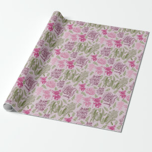 Botanical Peony Eucalyptus Girl Baby Shower  Wrapping Paper