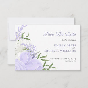 Botanical Periwinkle Watercolor Wedding Save The Date