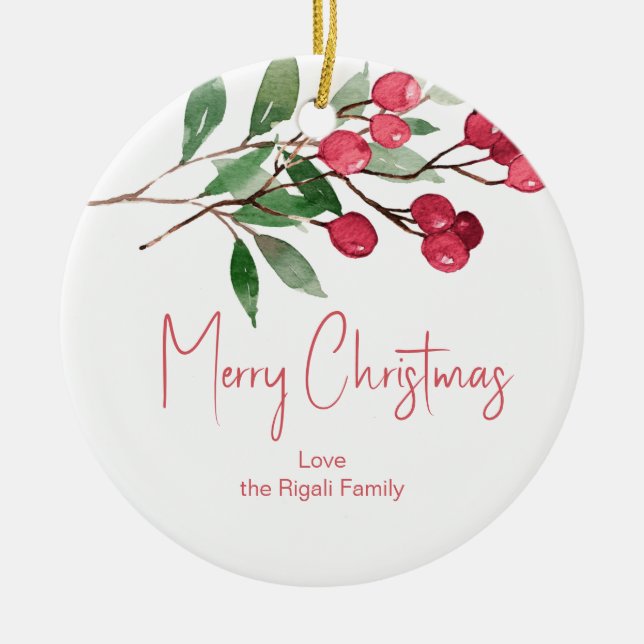 Botanical Personalised Christmas Ornaments (Front)