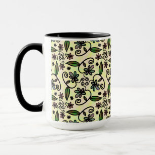 botanical petals coffee mug