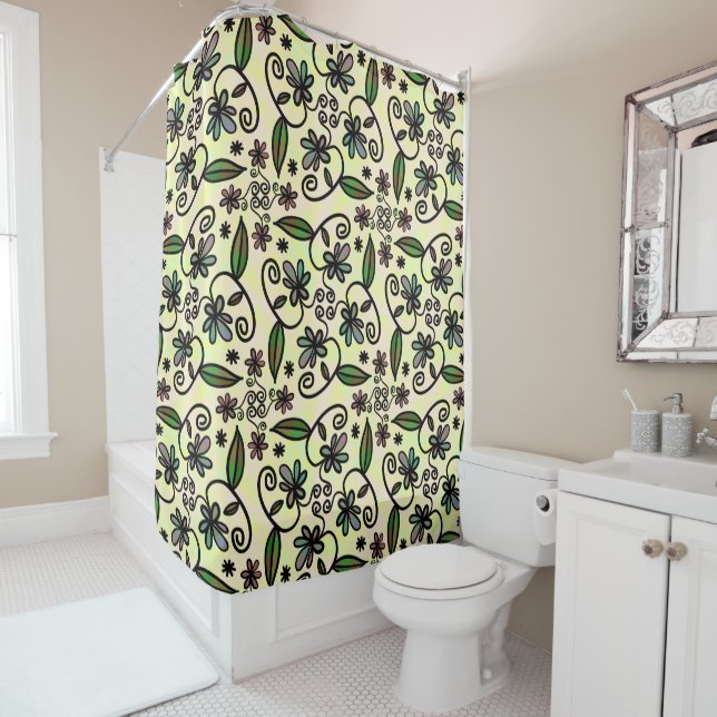 botanical petals shower curtain (In Situ)