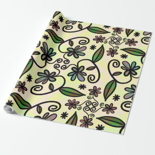 botanical petals wrapping paper