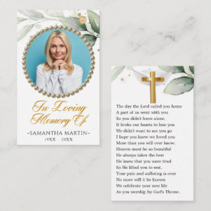 Botanical Photo Funeral Prayer Card