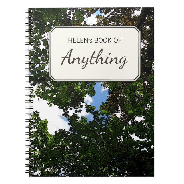 Botanical Photo Motive Personalised Label Notebook (Front)