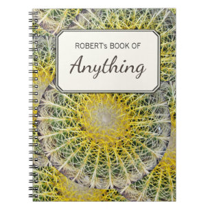 Botanical Photo Tropical Cactus Personalised Notebook