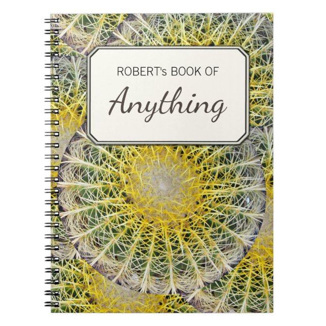 Botanical Photo Tropical Cactus Personalised Notebook (Front)