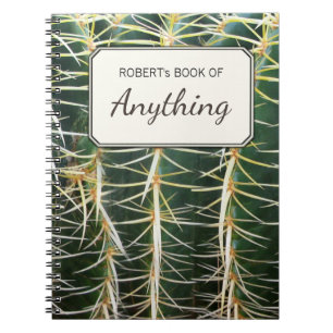 Botanical Photo Tropical Cactus Personalised Notebook