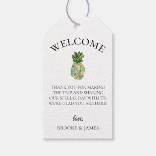 Botanical Pineapple Beach Wedding Welcome Bag Gift Tags