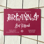 Botanical Pink Bat Mitzvah Floral Letters Invitation<br><div class="desc">This modern pink bat mitzvah invitation is even more attractive with fun polka dots on back. The beautiful white typography has wild flowers that you can move and resize with your lettering to make this even more uniquely beautiful! Botanical artwork can be colour changed along with your text. Easily change...</div>
